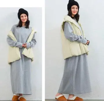 미사용 신데렐라 여성용 롱 원피스 라이트 그레이