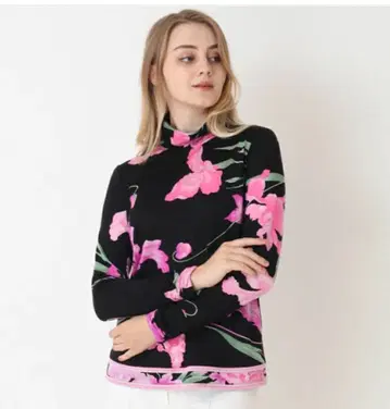 시착 정도 레오나르 스테디셀러 실크울 블라우스 42