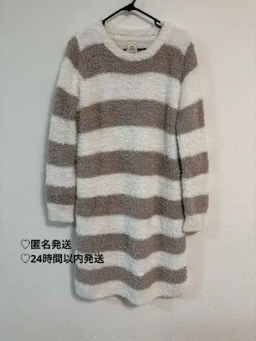 젤라또피케 모코모코 룸웨어 보더 원피스 긴팔 파자마