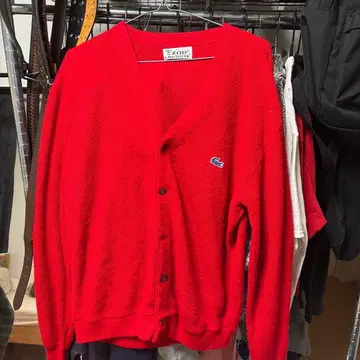 70s IZOT 라코스테 [실 감는 택 파랑 악어] 가디건