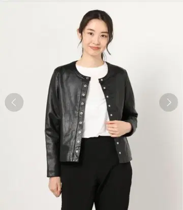 nano UNIVERSE 스냅 가죽 가디건 36