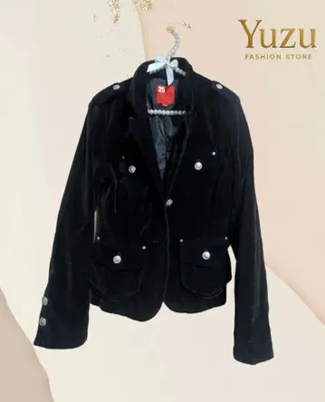 블랙 벨벳 테일러드 자켓