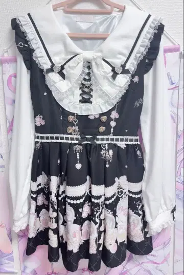 LIZLISA Romantic Cosmetics 패턴 셋업 블랙