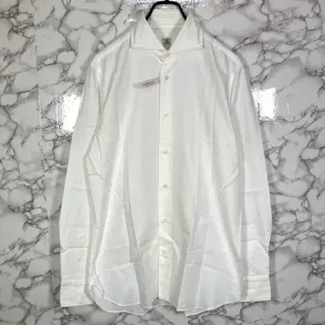 새상품급 BORRIELLO (39) 와이드 칼라 셔츠 이탈리아제 화이트