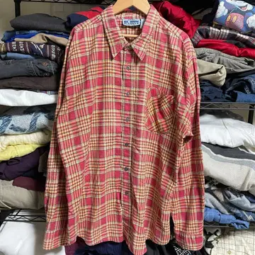 80년대 빈티지 프린트 플란넬 셔츠 HABAND