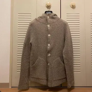 V:room 후드 부착 베이지 가디건