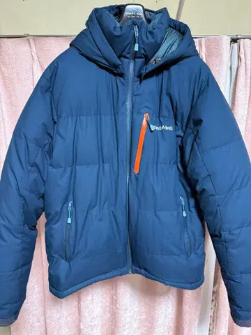 mont-bell 후드 부착 다운 자켓 L 네이비