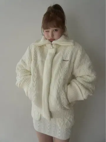 Mary quilting knit jacket ivory