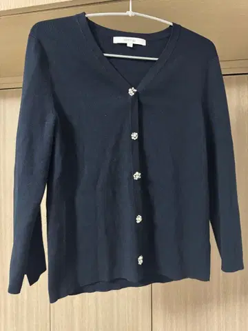 [ 새상품급 ] UNTITLED 언타이틀 비쥬 가디건 네이비