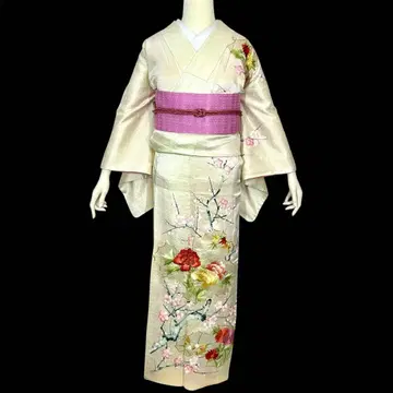 호몬기 부츠케 자수 세미 앤티크 기모노