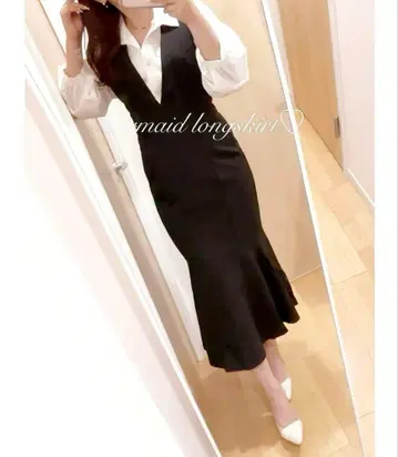 [택 포함 새상품] 머메이드 라인 롱 오버롤 스커트