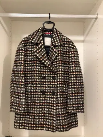 LOVELESS 체크 무늬 피 코트