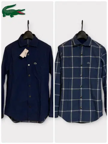 LACOSTE 라코스테 체크 리버서블 스냅 버튼 셔츠 긴팔