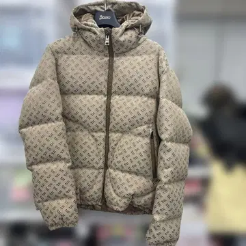 F395 허르노 자카드 모노그램 다운 자켓