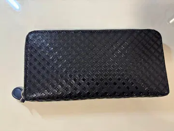 인덴야 지퍼 장지갑 블록 체크 패턴 츠카이레 Y 블랙 x 블랙