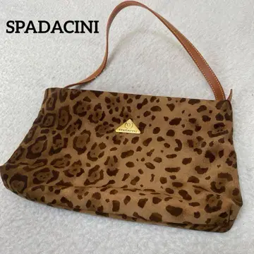 새상품급 스파다치니 핸드백 레오파드 골드 금장 장식 손잡이 가죽