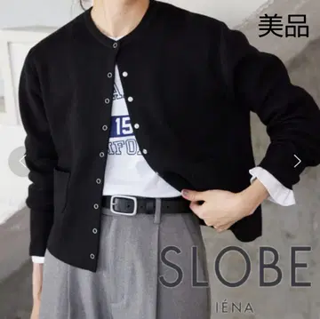 SLOBE IENA 코튼 더블 페이스 가디건 블랙