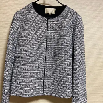 트위드 노카라 자켓 자유구 언타이틀