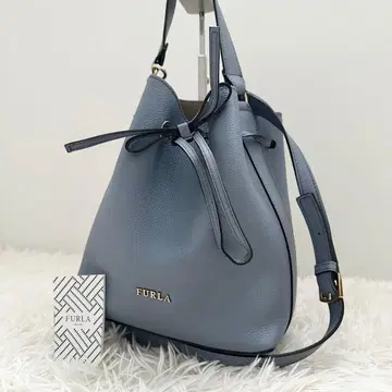 새상품급 훌라 코스탄자 가죽 복조리 숄더백 2way 블루 그레이