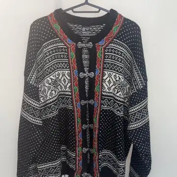 노르딕 무늬 가디건 긴팔 겨울 아우터