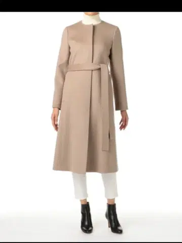 ESTNATION 노카라 벨티드 롱 코트