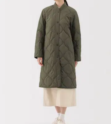무인양품 2025 포근한 솜 퀼팅 코트 XL 카키 그린