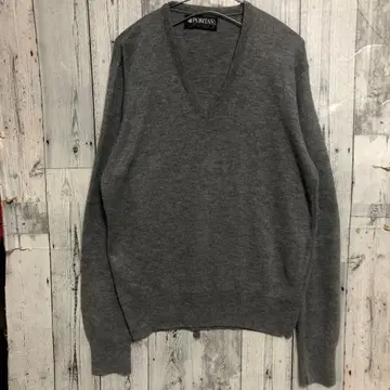 80s USA puritan 퓨리탄 아크릴 니트 브이넥 L