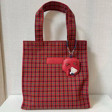 파밀리아 familiar 토트백 빨간색 계열 체크