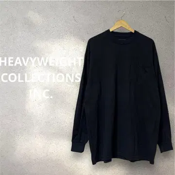 USA제 헤비 웨이트 포켓 부착 롱 T 명작 헤비 T셔츠 블랙