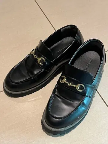 CIASENSE 하이 밑창 드레스 비트 로퍼 +6.8cm 블랙