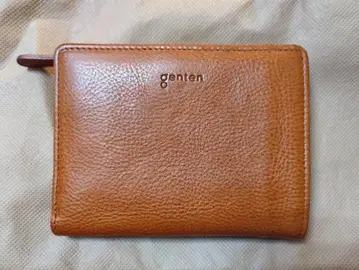 [genten] 토스카 이단 접이 지갑 브라운 천연 가죽
