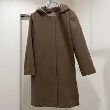 [ GLOBAL WORK ] 글로벌 워크 후드 부착 브라운 롱 코트