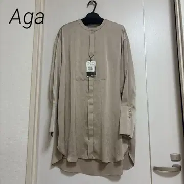 Aga 미사용 새상품 정가 17,000엔 베이지 긴팔 셔츠