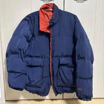 WETTEMPT 다운 자켓 리버서블 네이비/오렌지