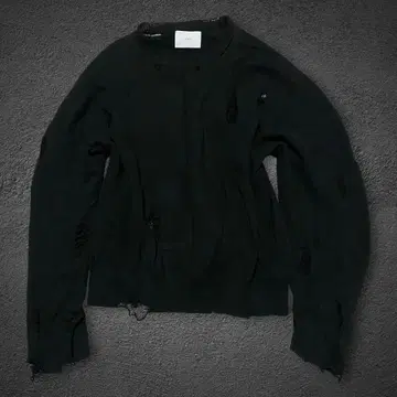 stein destroyed long sleeve knit sweater