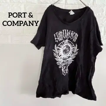 [ PORT & COMPANY ] L 반팔 티셔츠 블랙 그래픽 디자인