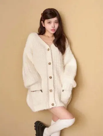 darich 몰 볼륨 니트 가디건