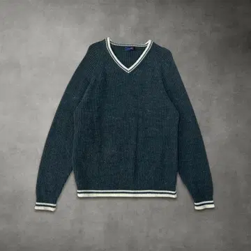 V넥 스웨터 라인니트 가을/겨울 (그레이 L)