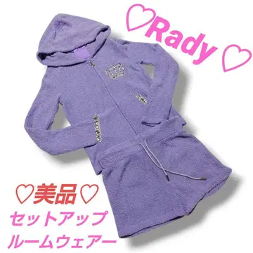 새상품급 Rady 퍼플 후드 부착 룸웨어 셋업