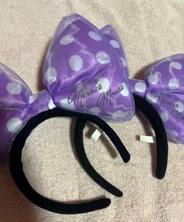 새상품급 디즈니 도트 미니 머리띠 보라색 2개 판매