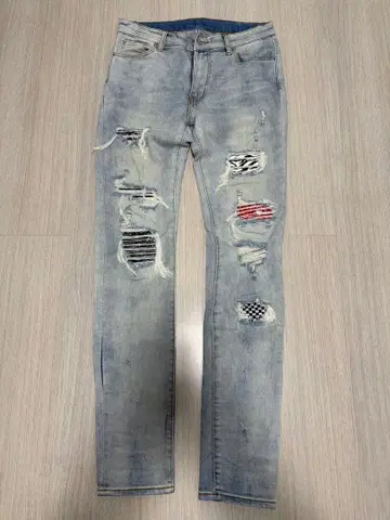 mnml 데미지 가공 데님