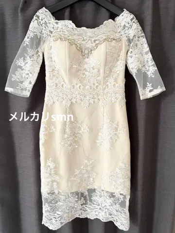 an 레이스 드레스 M 화이트 슈가 엘르케이