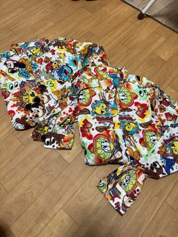 도쿄 디즈니 리조트 캐릭터 올 패턴 긴팔 셔츠 2점