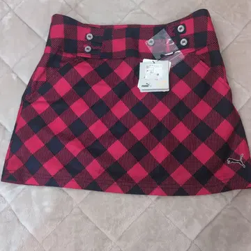 [ 미사용 새상품 ] PUMA 골프 스커트 M 사이즈 빨검 체크