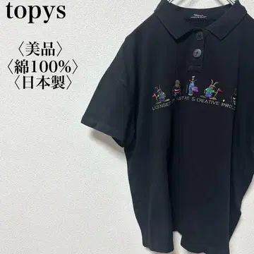 [ 새상품급 ] tonys 피케 셔츠 골프 T셔츠 블랙 면100% 일본제