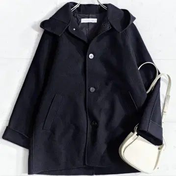 컨디션 최상 갤러리 바이 GALERIE VIE 울 캐시미어 후디드 코트