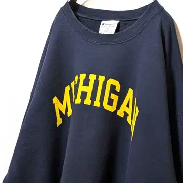 챔피온 미시건 로고 맨투맨 트레이닝복 네이비 3XL 구제 의류