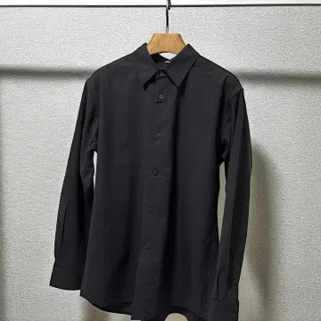 MUJILabo 25AW 울 혼방 레귤러 카라 셔츠 차콜 사이즈 M