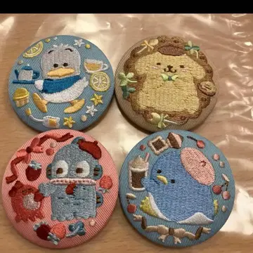 캐릭터 자수 캔뱃지 세트 4개
