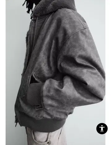 리버서블 인조 가죽 봄버 자켓